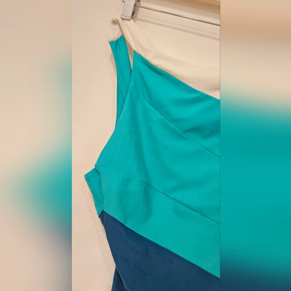 Summersalt The Sidestroke Swimsuit one‎ piece in Blue Lagoon White size 20